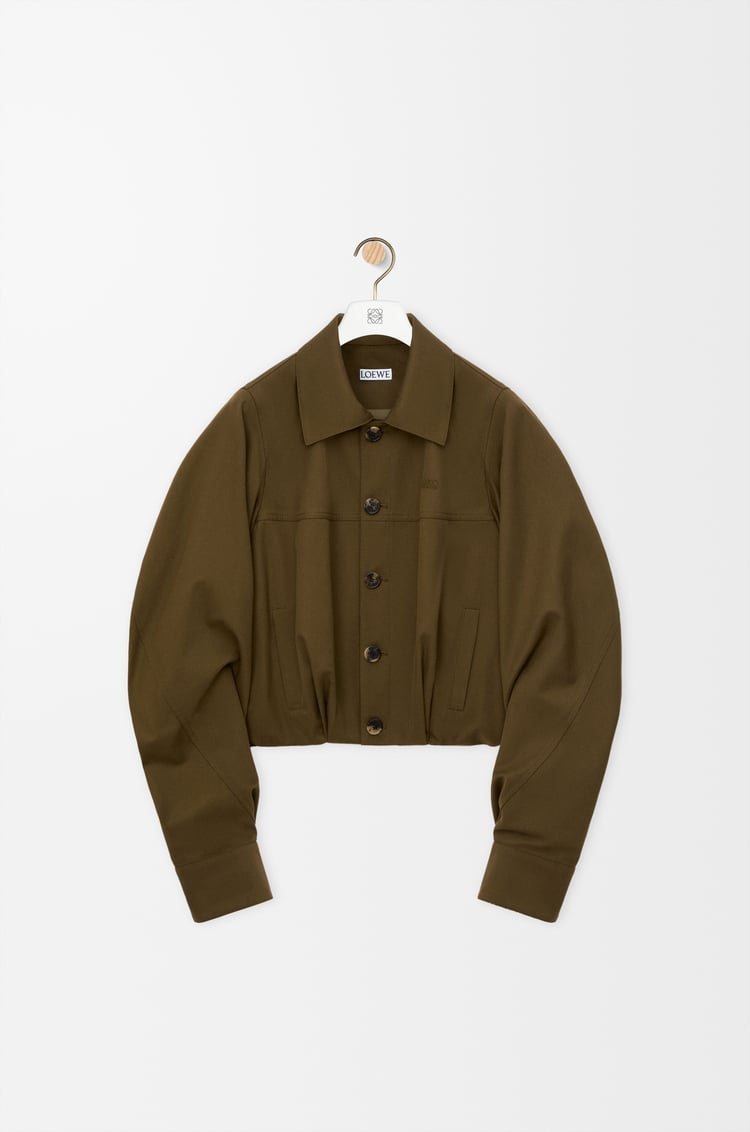 LOEWE Chaqueta en algodón y seda Verde Caqui