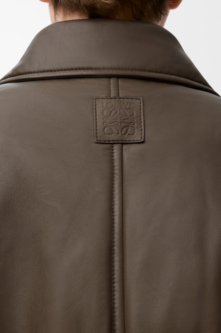 LOEWE Chaqueta biker en piel napa de cordero Verde Caqui