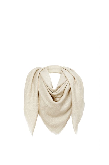 LOEWE Anagram scarf in wool and silk Beige/White plp_rd