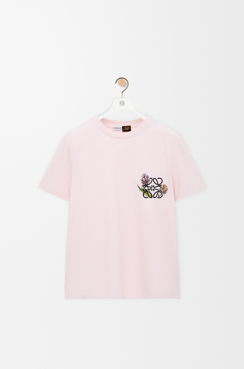 LOEWE 棉質標準版型 T 恤 淺粉紅