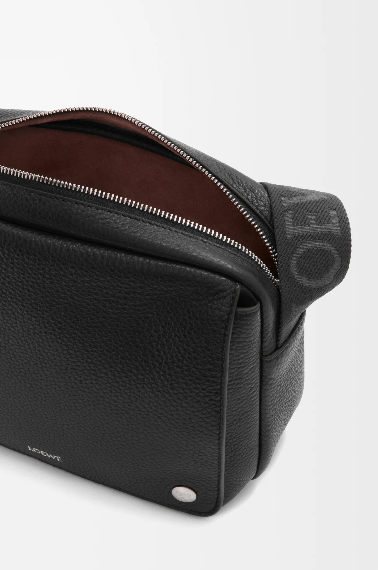LOEWE Medium Pebble messenger bag in supple grained calfskin Black