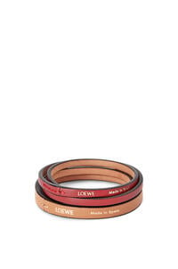 LOEWE Set de brazaletes dobles en piel de ternera clásica Rojo Intenso/Desierto Calido