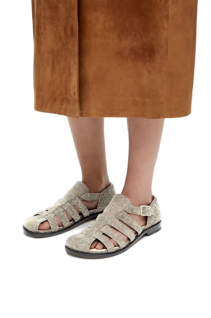 LOEWE Campo sandal in brushed suede Khaki Green plp_rd