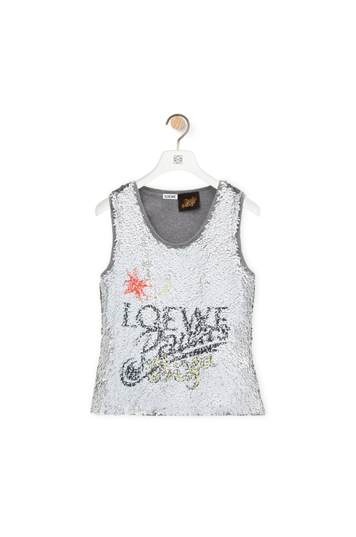Tank top in sequins Grey Melange - LOEWE 