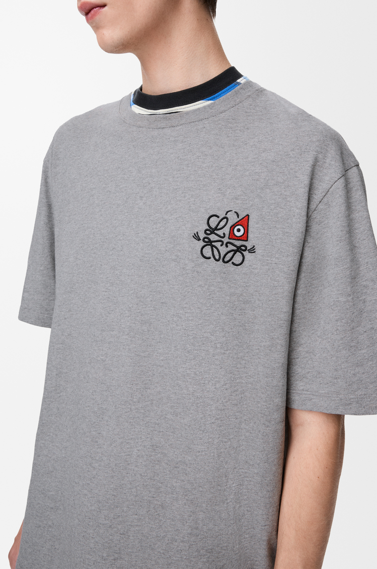 LOEWE Camiseta de corte holgado en algodón Gris Jaspeado