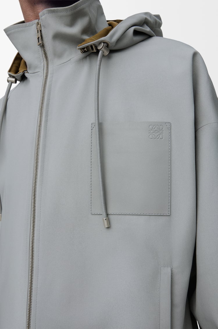 LOEWE Chaqueta con capucha en algodón Gris Claro