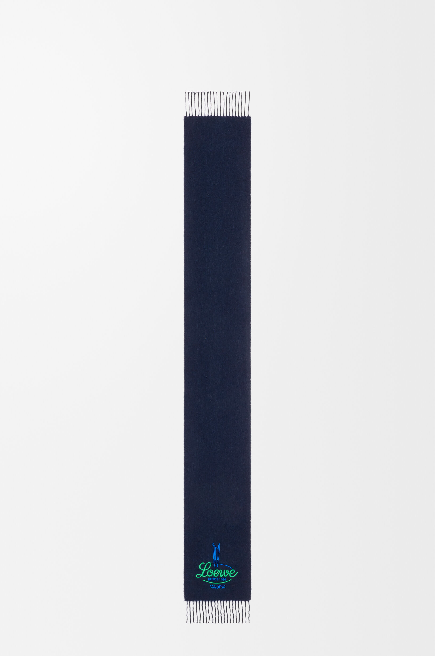 【美品】LOEWE　ロエベ　カフス　ブルー　ネイビー　シルバー　スクエア　ロゴ Scarf in alpaca Blue - LOEWE International official website