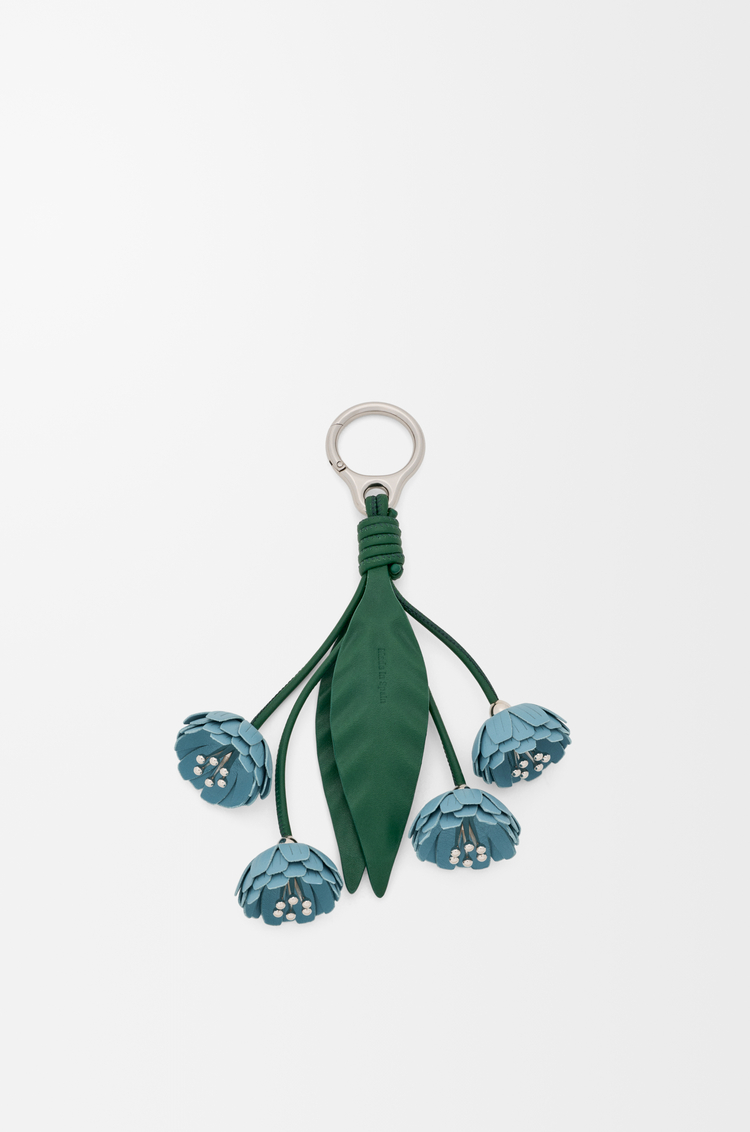 LOEWE 经典牛皮革花卉挂饰 蓝色/绿色