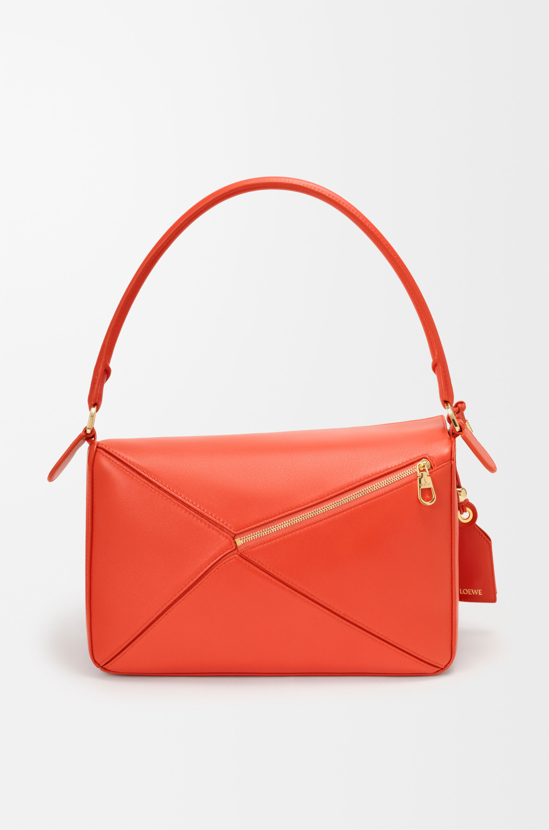 Medium Puzzle Featherlight bag in nappa lambskin Orange - LOEWE