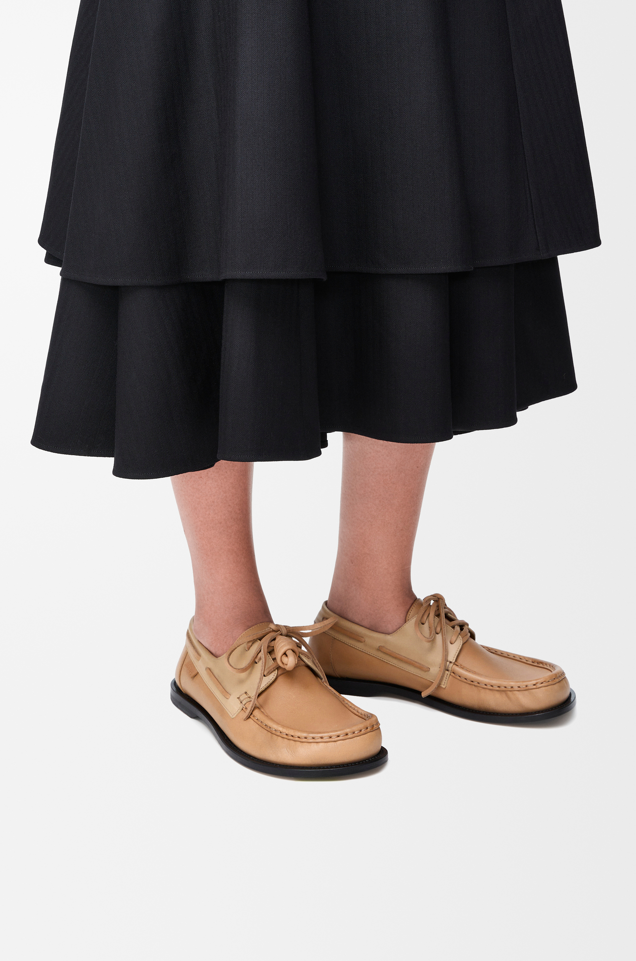 LOEWE Campo boat shoe in soft calfskin Cinnamon/Sand plp_rd