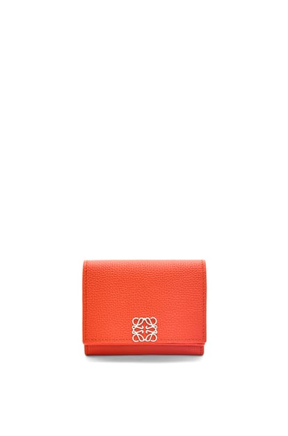 LOEWE Anagram trifold wallet in pebble grain calfskin Sunrise Orange plp_rd