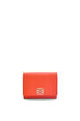 LOEWE Anagram trifold wallet in pebble grain calfskin Sunrise Orange