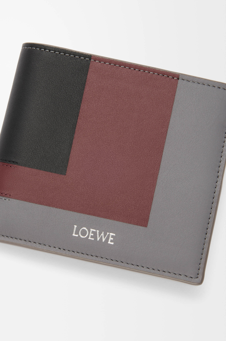 LOEWE Bifold Brieftasche aus Nappa-Kalbsleder Ardesia/Tiefes Rubinrot