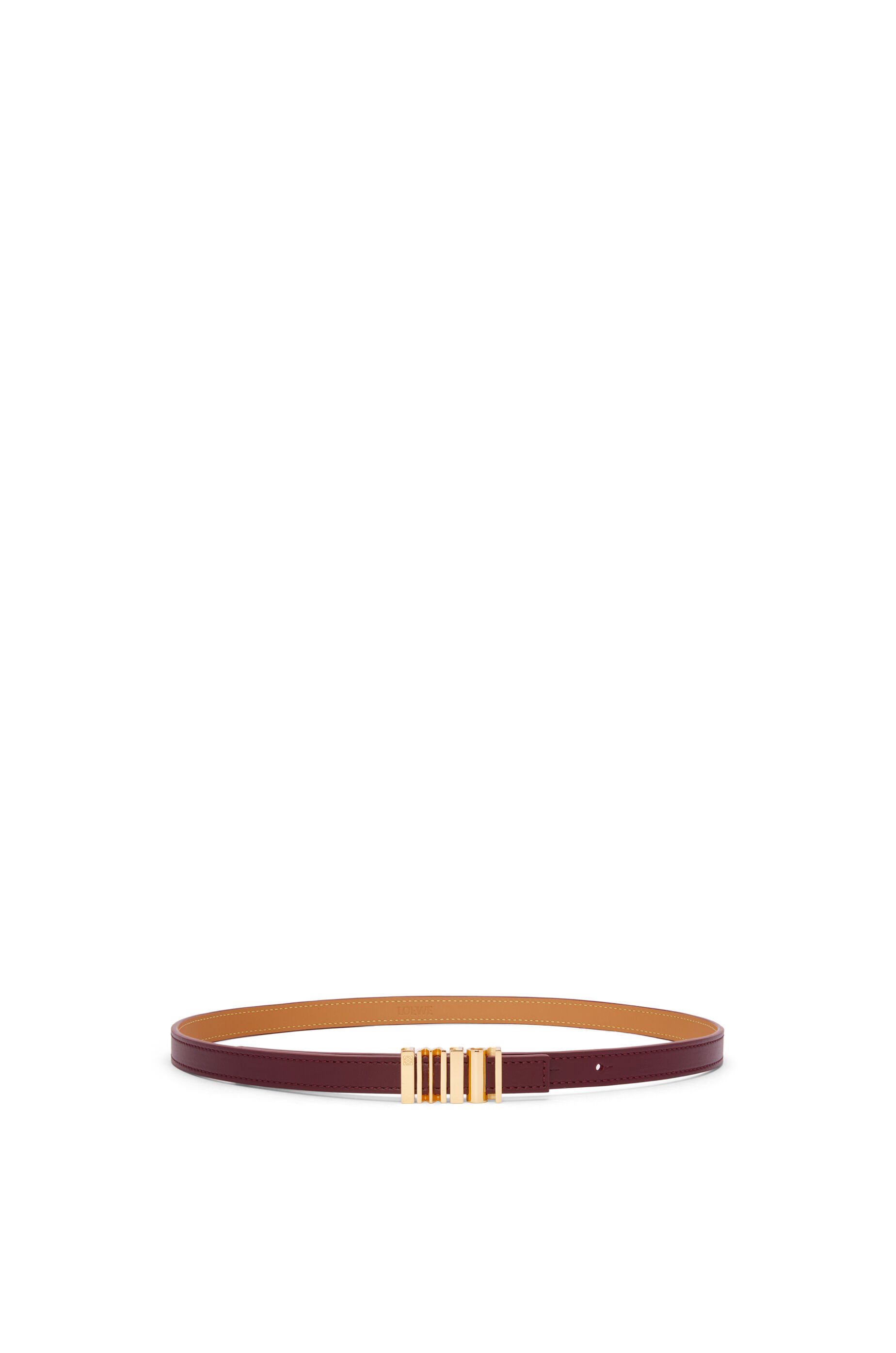 Loewe Women s Graphic Logo Leather Belt Dark Burgundy Size Small