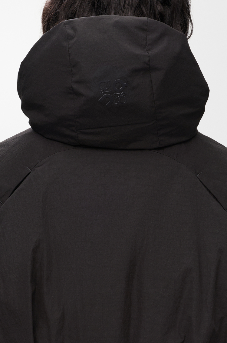 LOEWE Cropped puffer jacket in technical shell Black