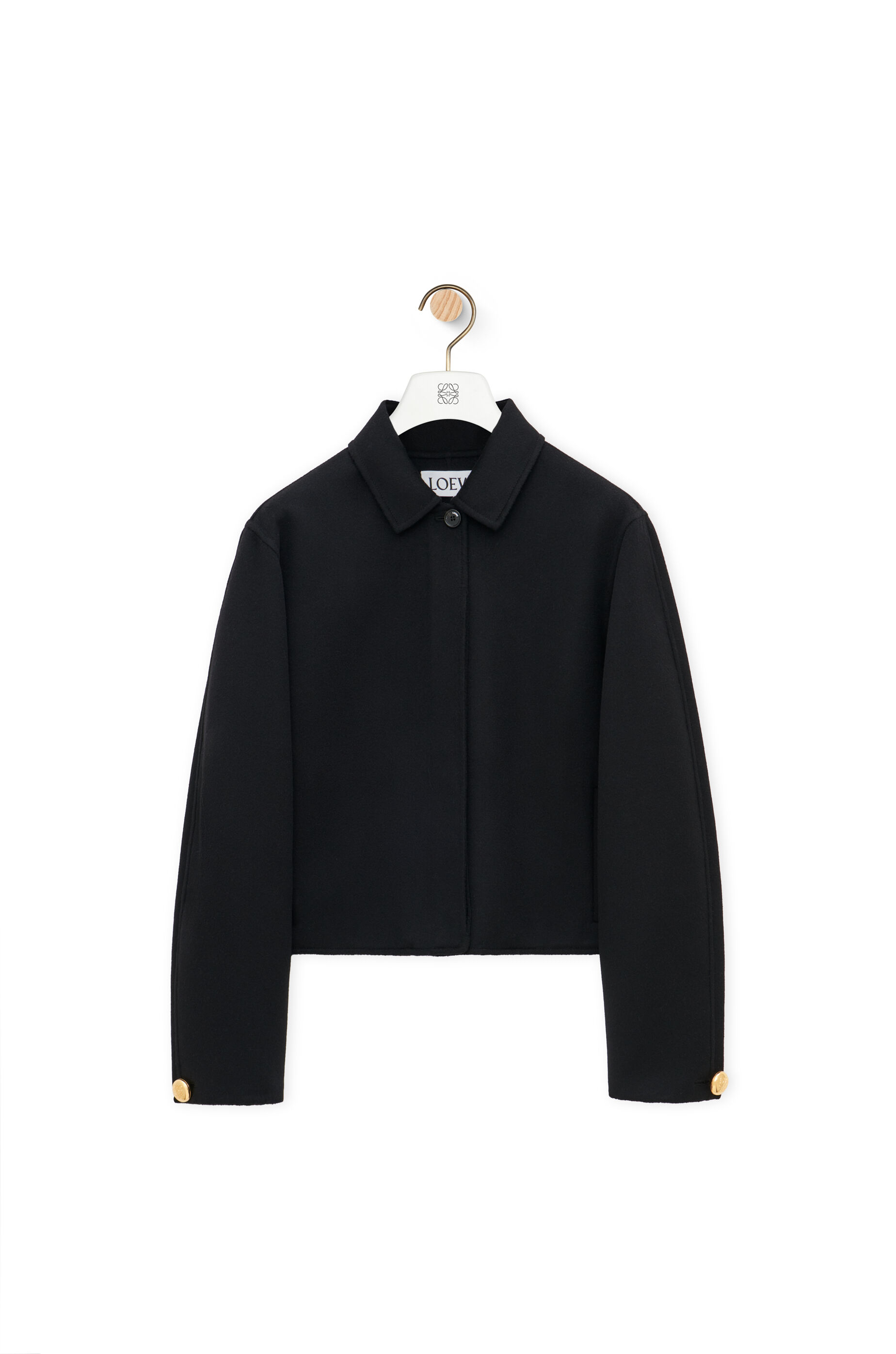 Pebble jacket in wool and cashmere Black - LOEWE
