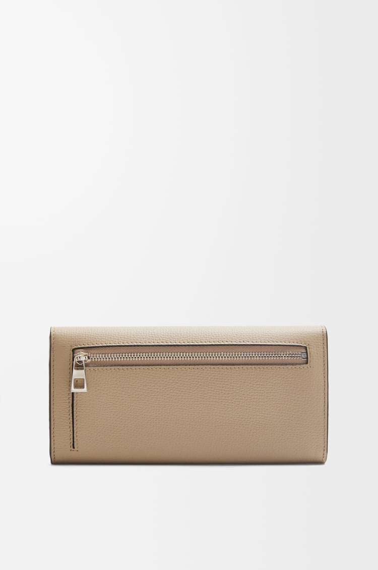LOEWE Anagram continental wallet in pebble grained calfskin Sand