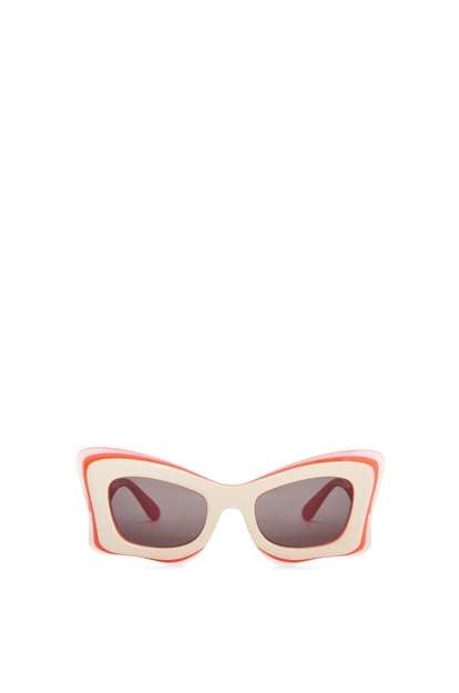 LOEWE Multilayer Butterfly-Sonnenbrille aus Acetat Weiß/Pink plp_rd