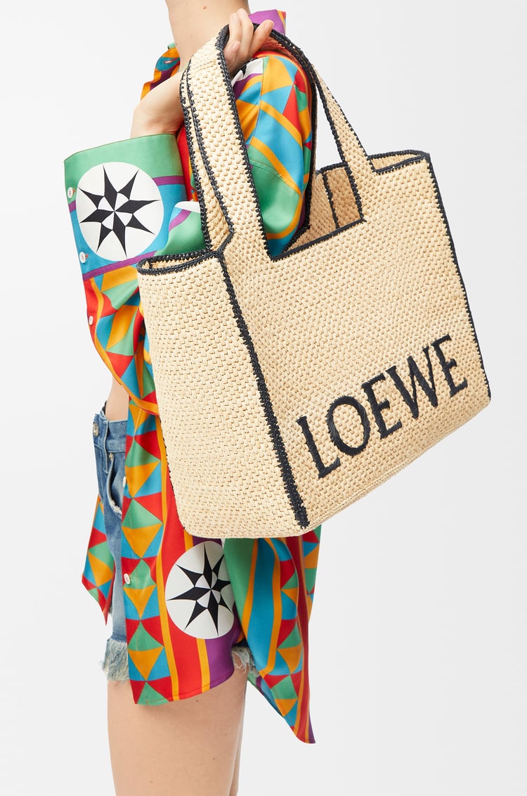 LOEWE 大号酒椰纤维 LOEWE Font Tote 手袋 自然色