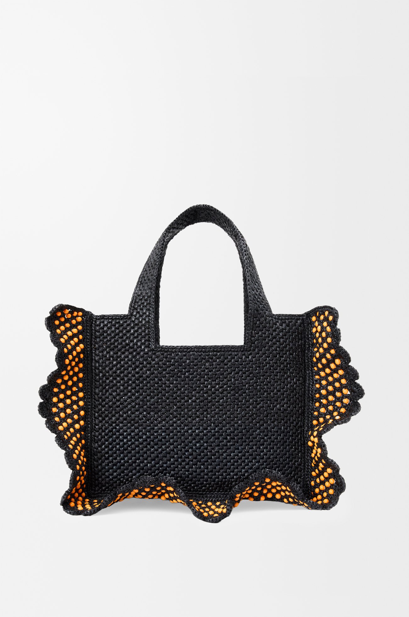 LOEWE Small LOEWE Font tote in raffia Black