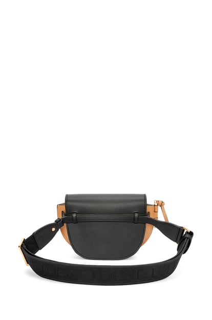 LOEWE Mini Gate Dual bag in soft calfskin and jacquard 黑色/暖沙色 plp_rd