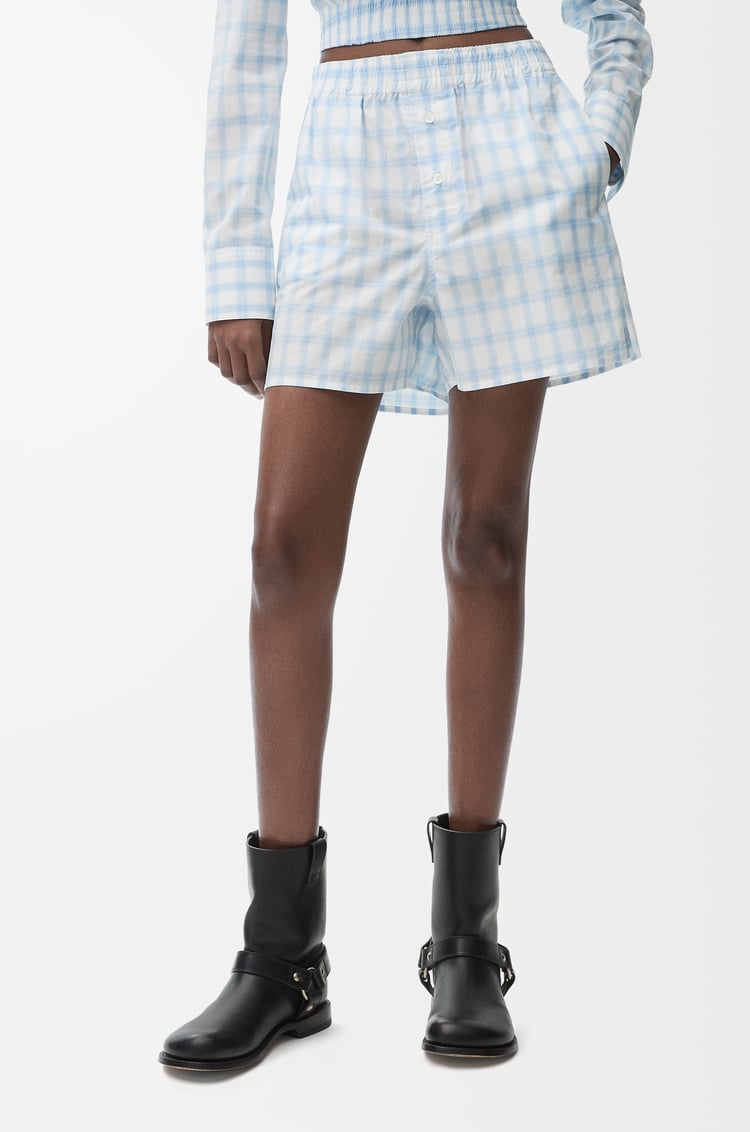 LOEWE Shorts in cotton White/Blue