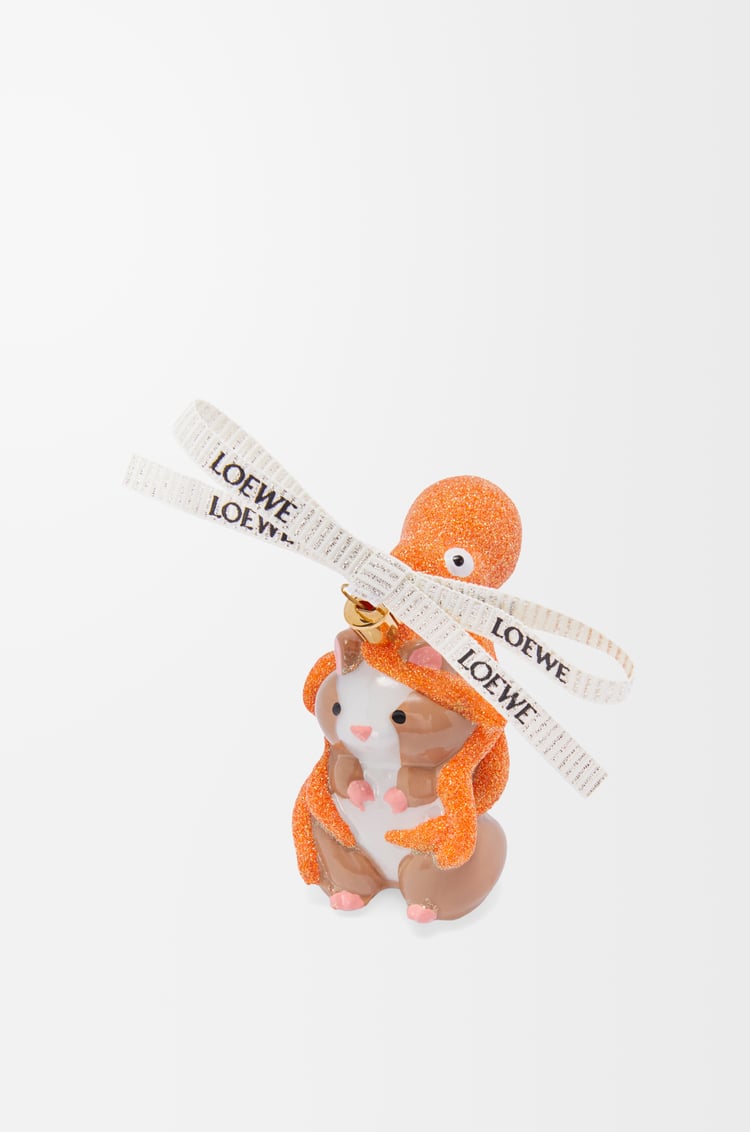 LOEWE Hamster with Octopus bauble in blown glass Maple Orange