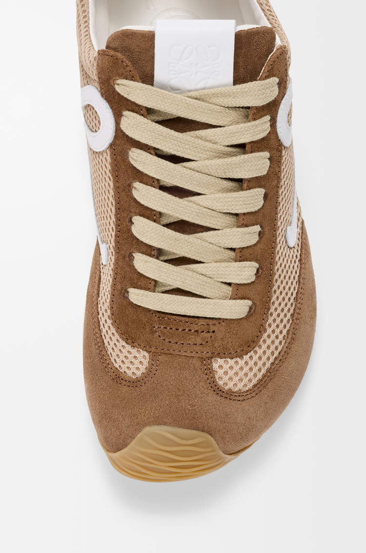 LOEWE Ballet Runner 2.0 in suede and mesh Beige/White/Brown