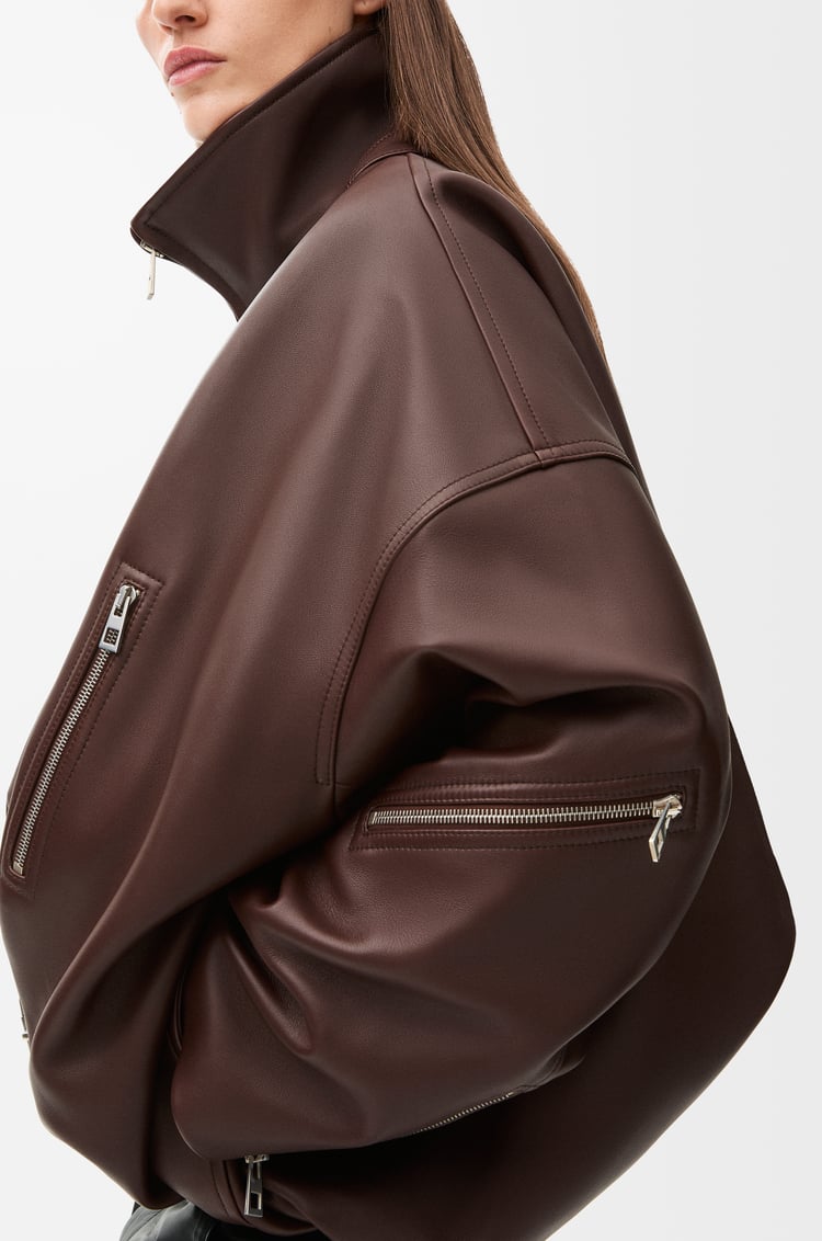 LOEWE Balloon jacket in nappa lambskin Dark Chocolate