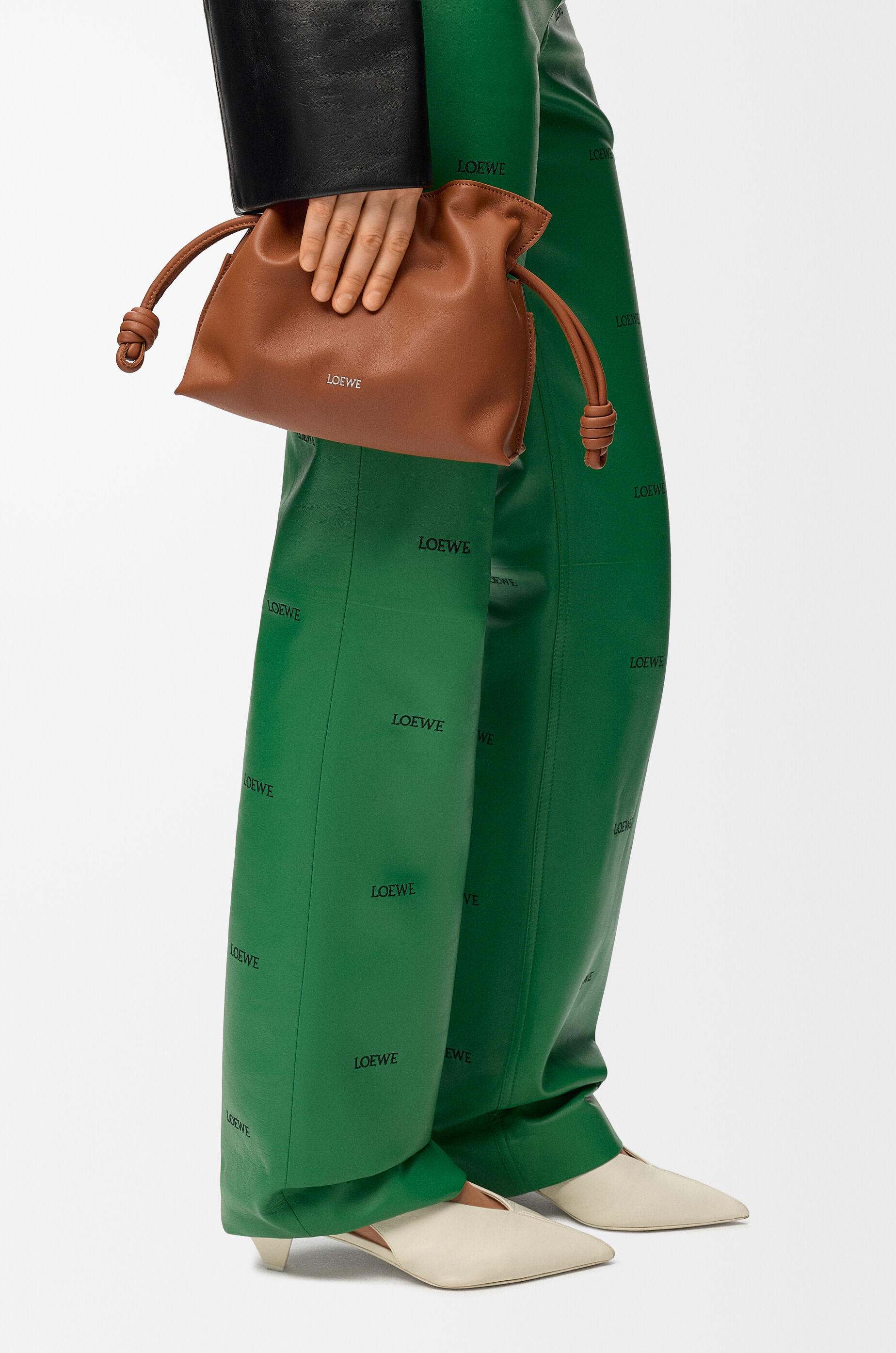 Mini Flamenco clutch in nappa calfskin Brown - LOEWE International