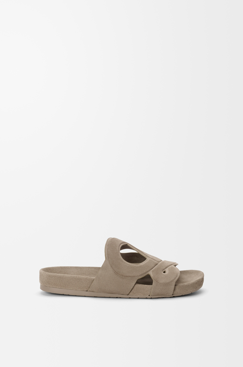 LOEWE Ease Monogram slide in suede Stone Grey