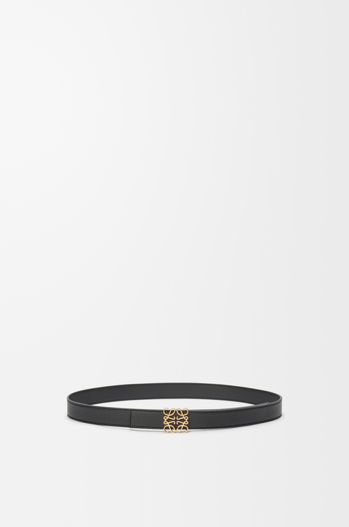 LOEWE Reversible Anagram belt in supple grained calfskin Black/Gold