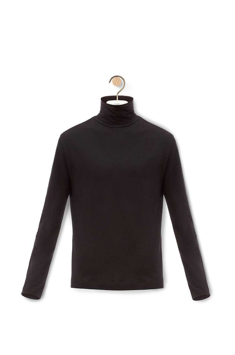 LOEWE Long sleeve T-shirt in cotton and silk Black