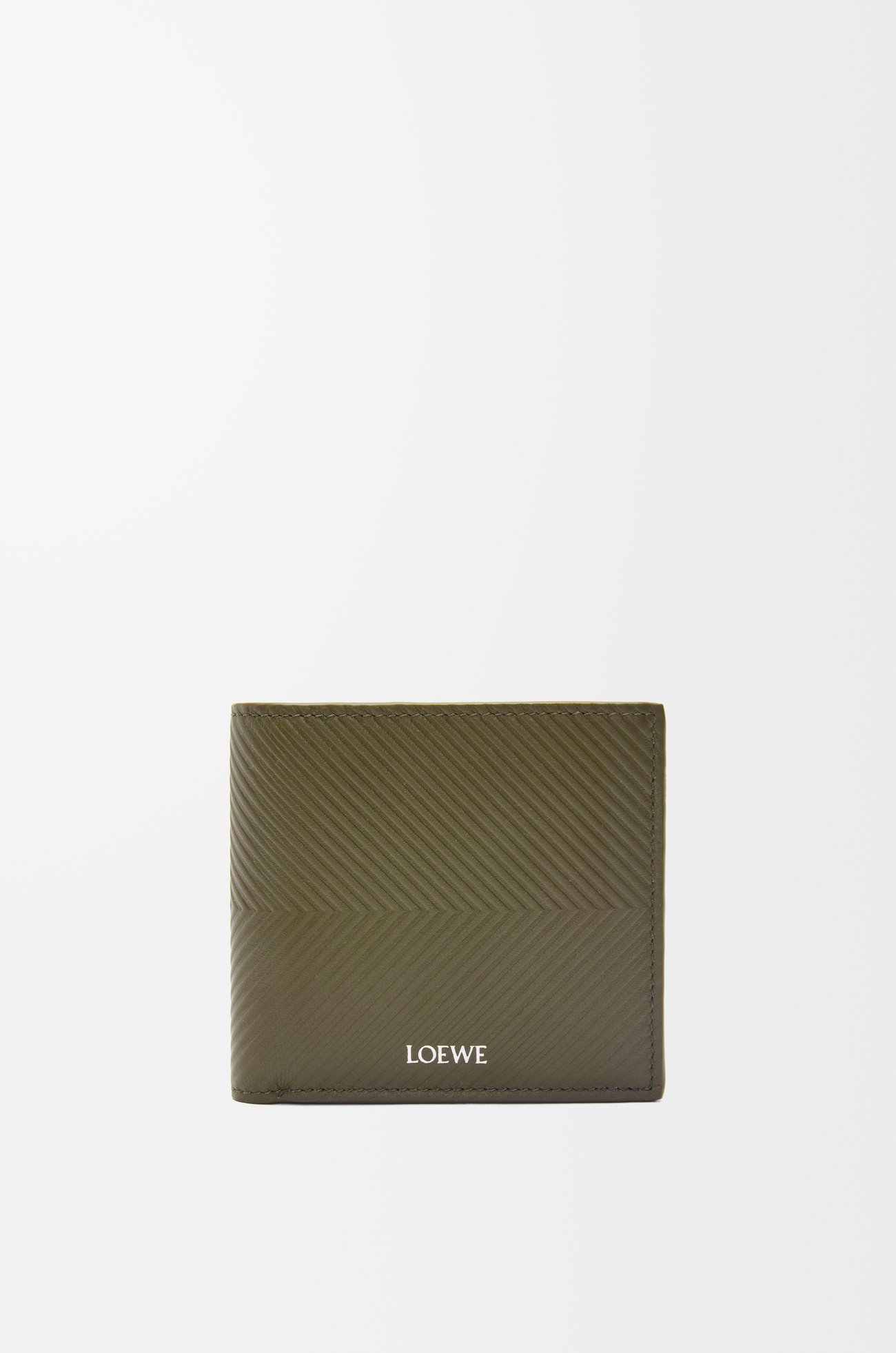 LOEWE Cartera con dos pliegues y monedero en piel de ternera Verde Caqui Oscuro