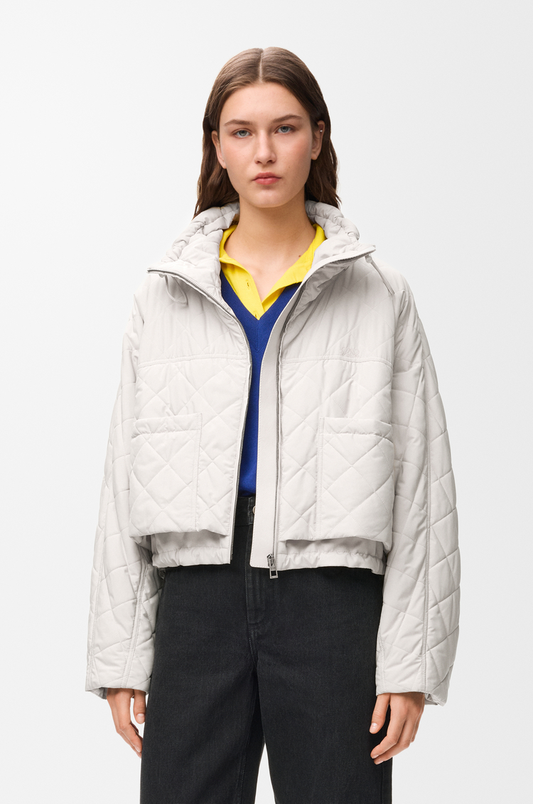 LOEWE Padded jacket in technical shell Ecru