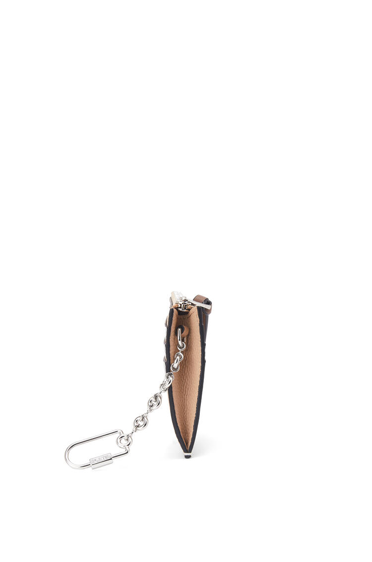 LOEWE Square cardholder in soft grained calfskin with chain Nude/Citronelle