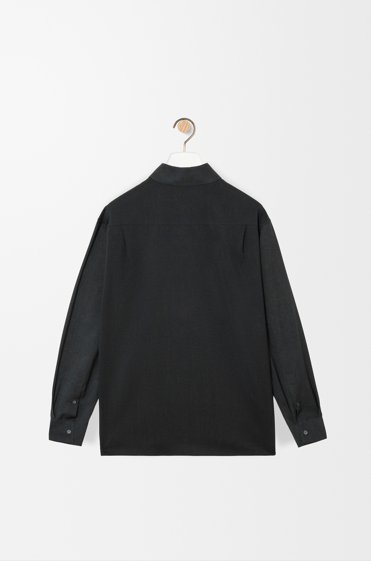 LOEWE Hemd aus Wolle Schwarz/Grau