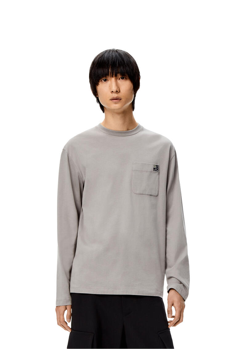 LOEWE Camiseta de manga larga en algodón Gris Oscuro