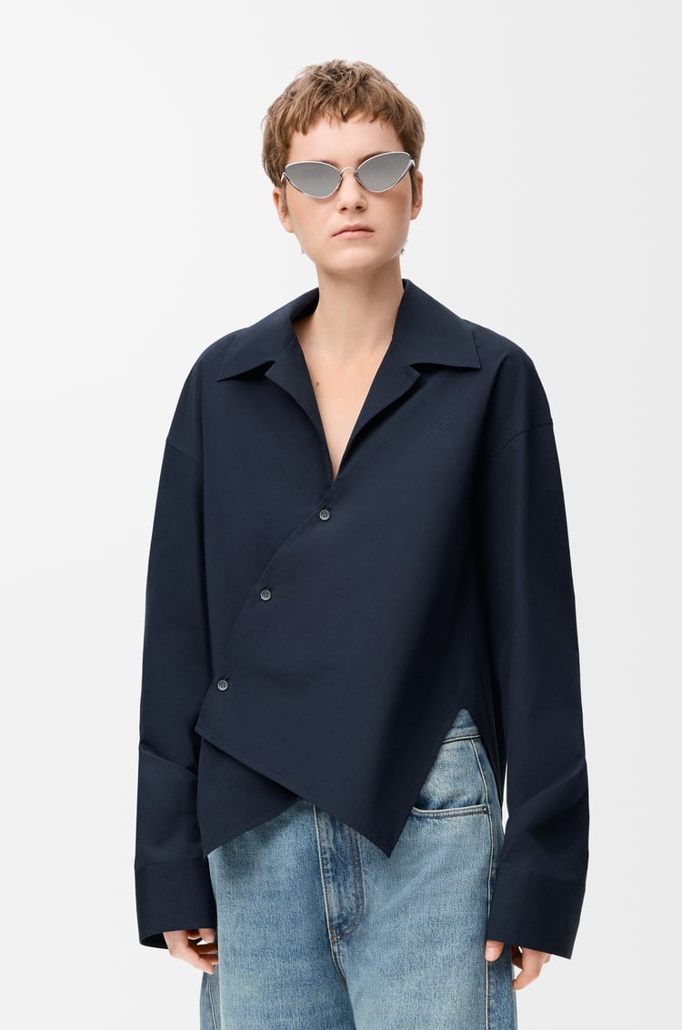 LOEWE Camisa en algodón Azul Marino Oscuro