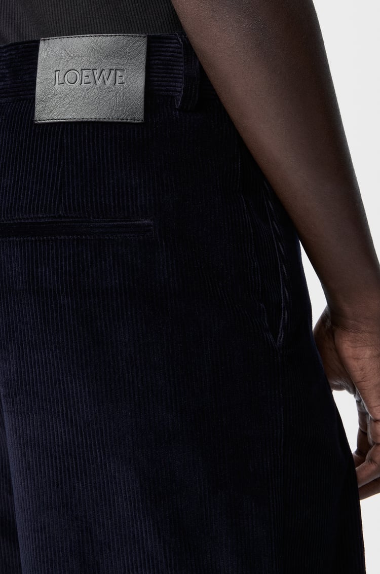 LOEWE Pantaloni ibridi in cotone e lana Blu Navy Scuro / Navy