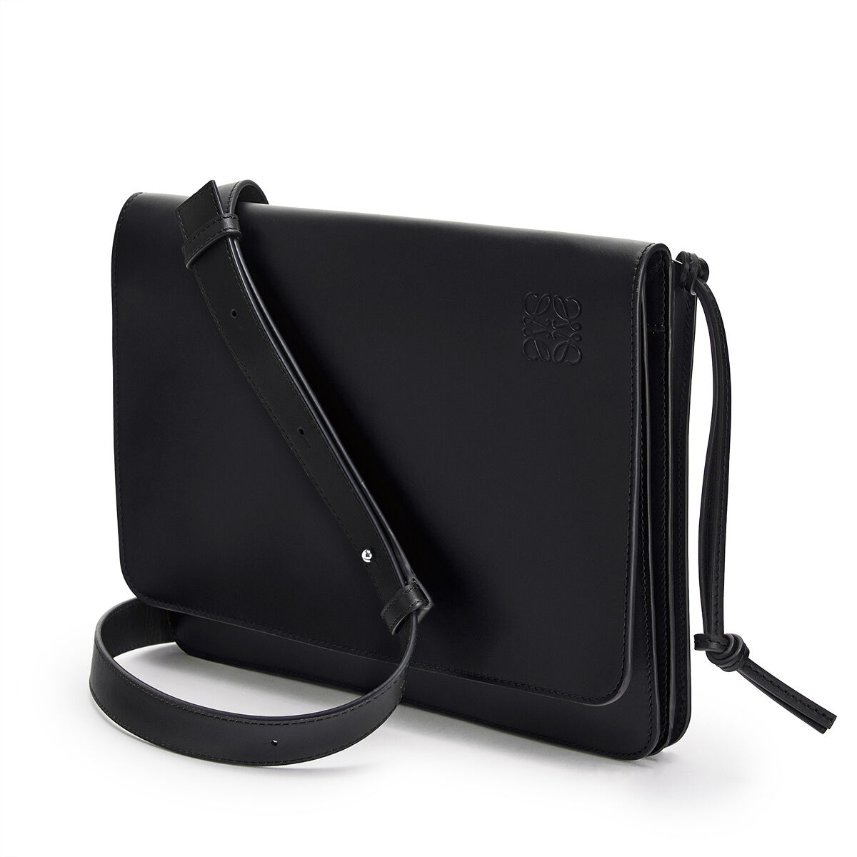 Gusset Flat Messenger Bag Black LOEWE