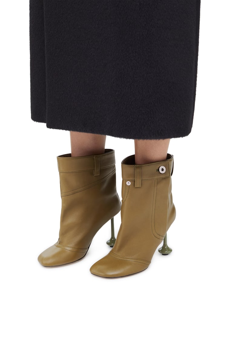 LOEWE Toy ankle bootie in nappa lambskin Olive