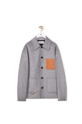 LOEWE Workwear jacket in wool and cashmere Navy/Grey