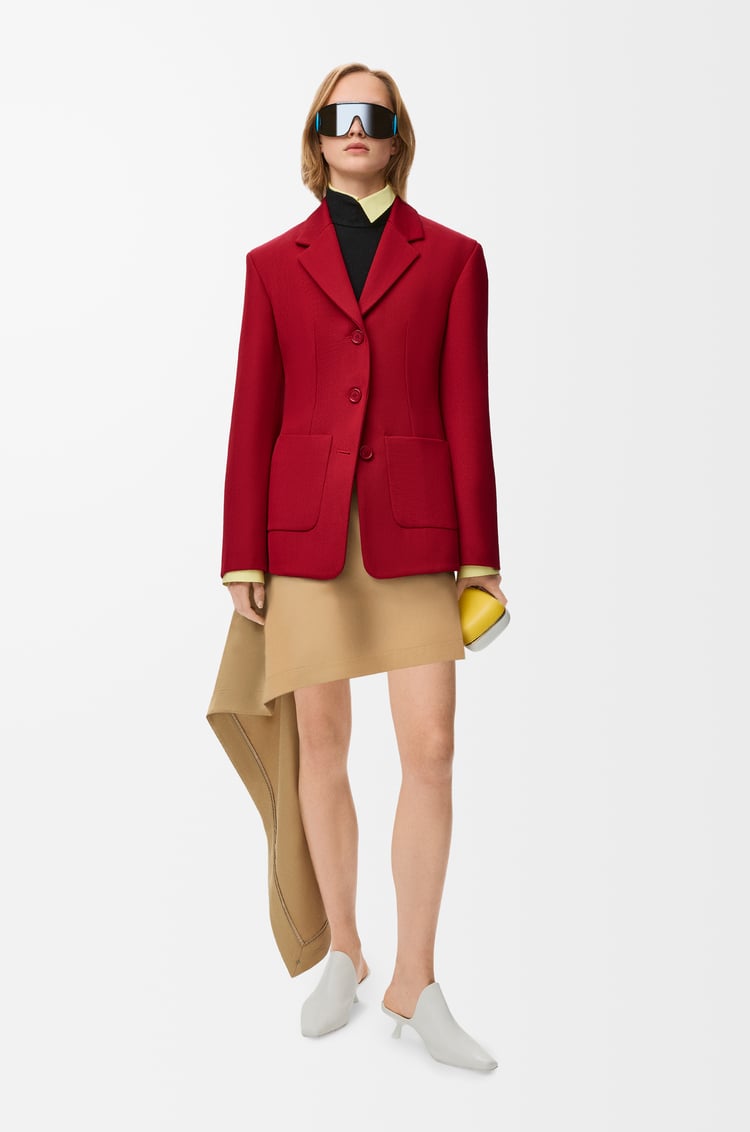 LOEWE Falda en algodón y seda Beige