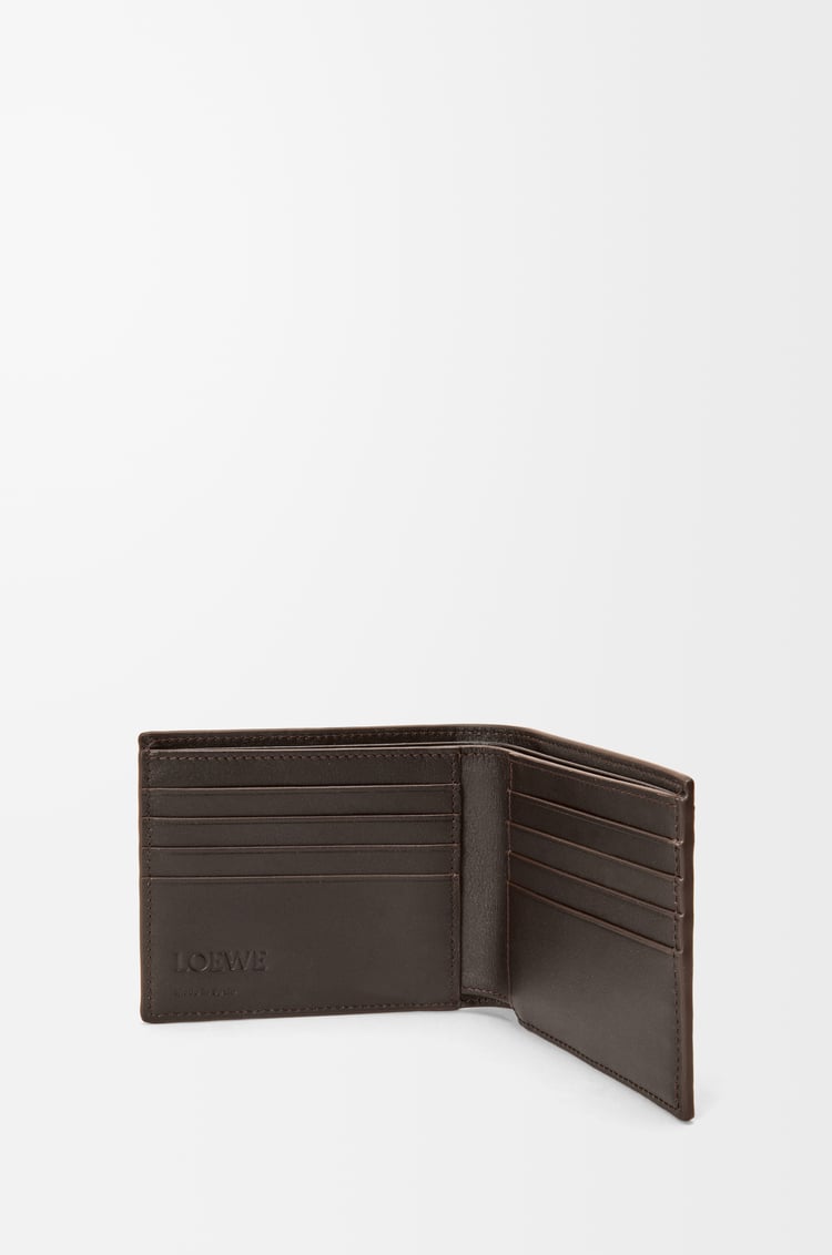 LOEWE Panta Bifold-Brieftasche aus glänzendem Kalbsleder Vintage-braun