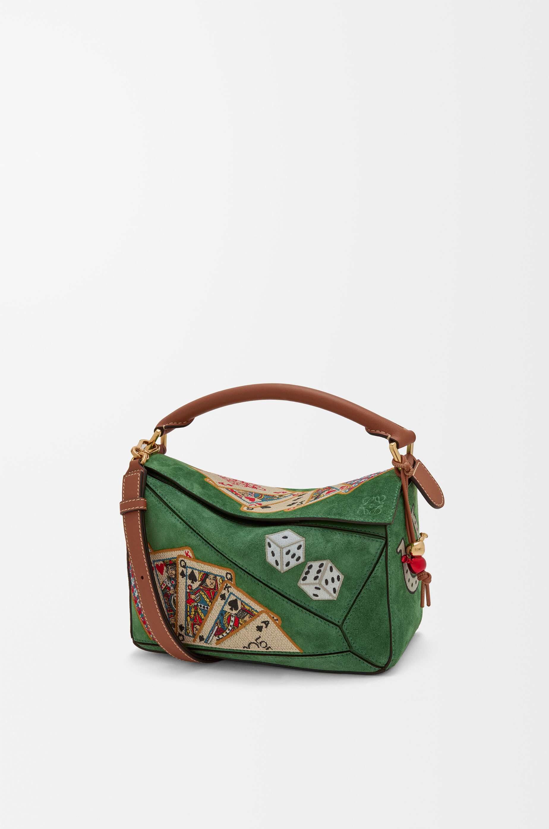 限定生産【LOEWE】Puzzle10 (08) SS18 Runway Green Puzzle 10 SS18 Runway re-edition bag in calfskin suede Green