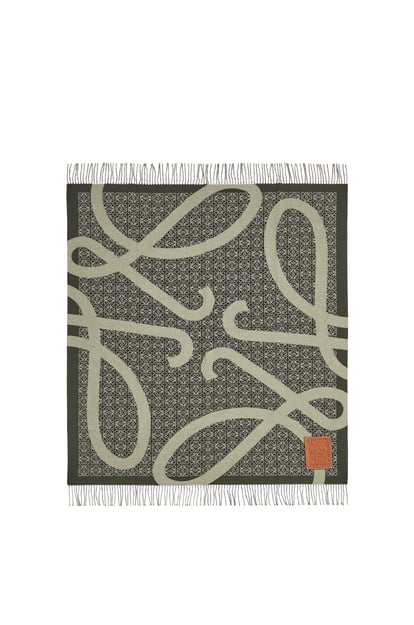 LOEWE Anagram Decke aus Wolle Khakigrün plp_rd