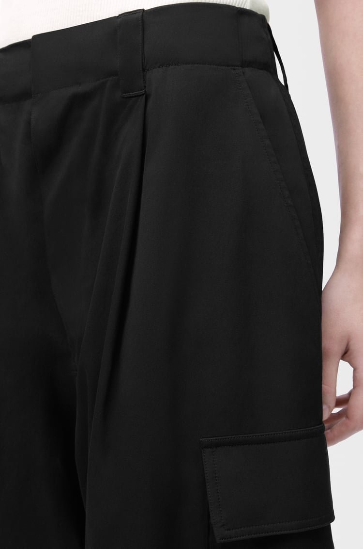 LOEWE Cargo trousers in cotton and silk Black