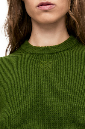 LOEWE Cropped sweater in cashmere Forest Green