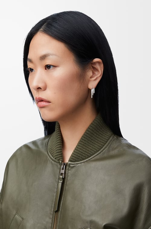 LOEWE Stacked hoop earrings in sterling silver Silver